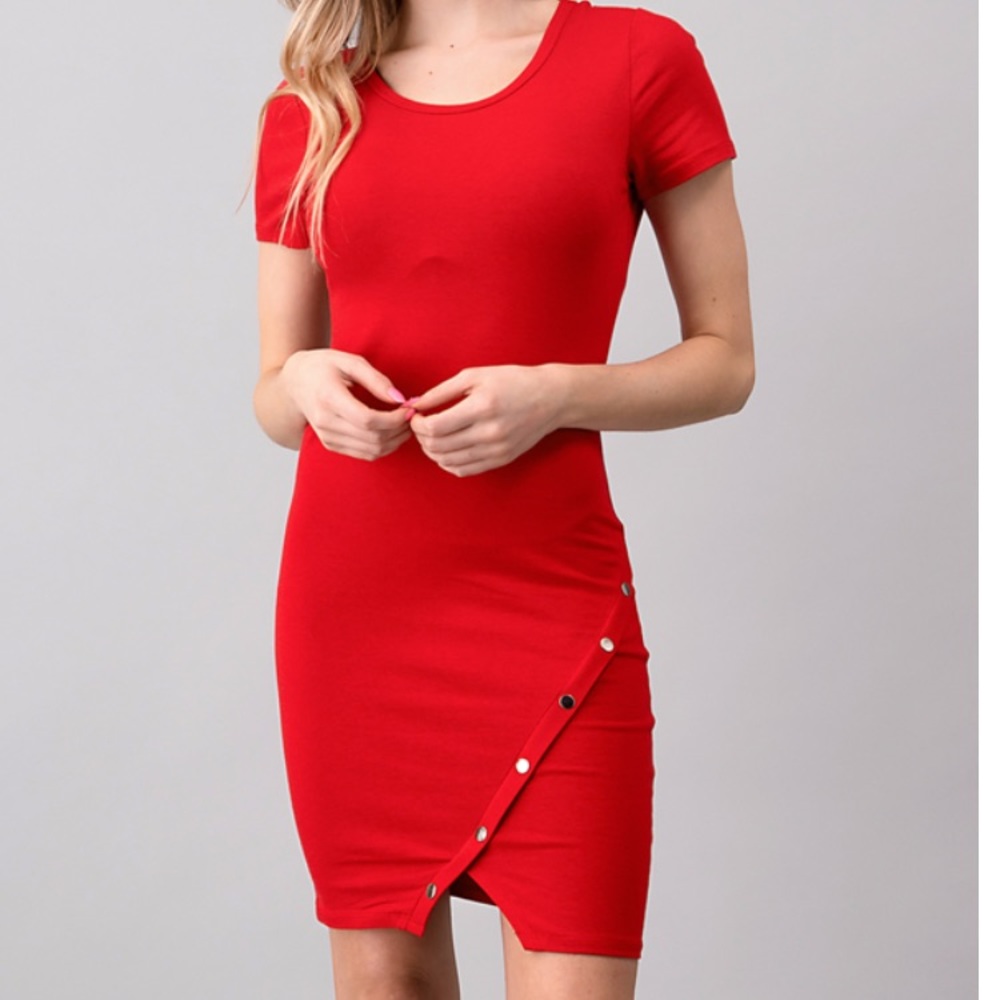 Front Button Mini Dress